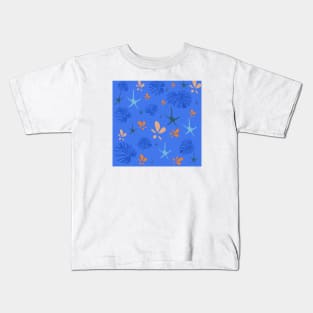 Blue leaves pattern Kids T-Shirt